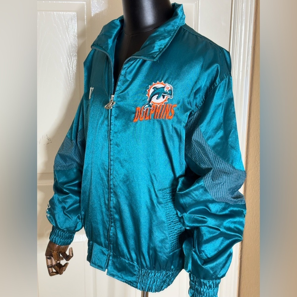 VINTAGE MIAMI DOLPHINS 90s JACKET LOGO 7 SIZE “M” RARE​​ - Picture 5 of 13